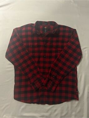Dickies Red & Black Buffalo Plaid Flannel Shirt Men’s Medium